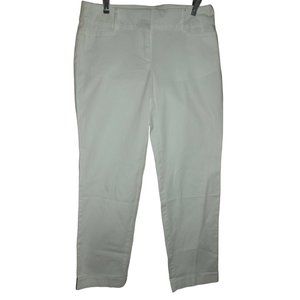 Loft Crop Pants Womens Sz 0 Original White Cotton Stretch Ankle cropped mid rise